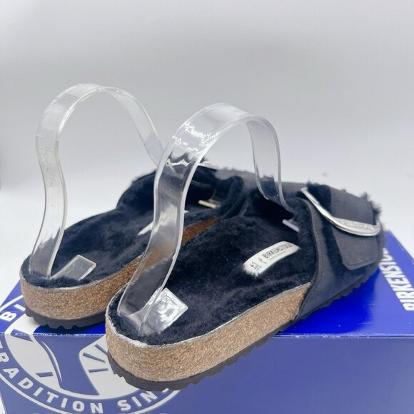 BIRKENSTOCK Madrid Big Buckle Sandal Shearling Black Womens EU 41 US 10- 10.5 - Picture 7 of 13